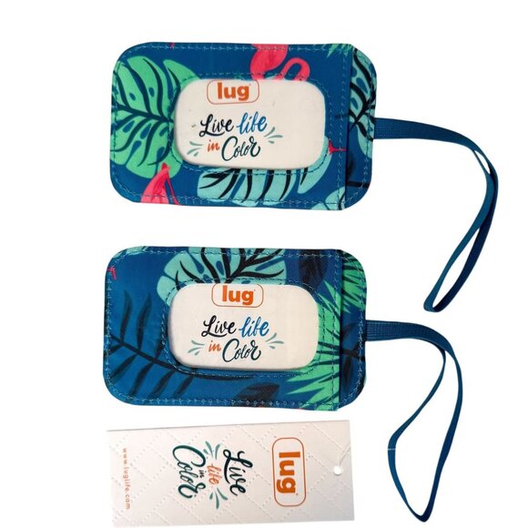 Lug Baggage Claim Luggage Tag 2pc Set - Flamingo Blue - BNWT - Picture 3 of 6
